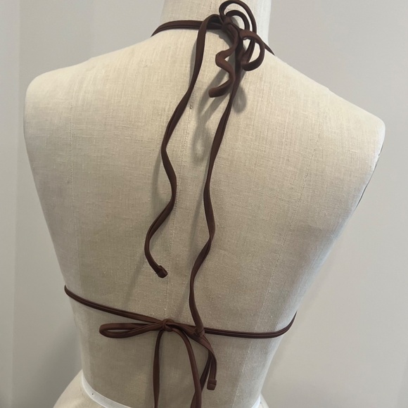 Chocolate brown shiny bikini top - Picture 2 of 3